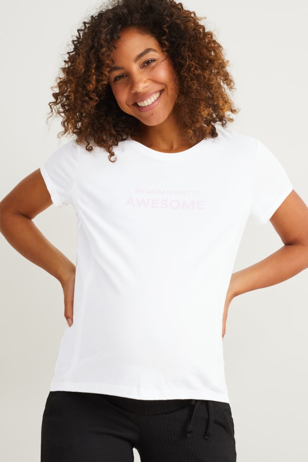 Donna - T-shirt per allattamento - bianco