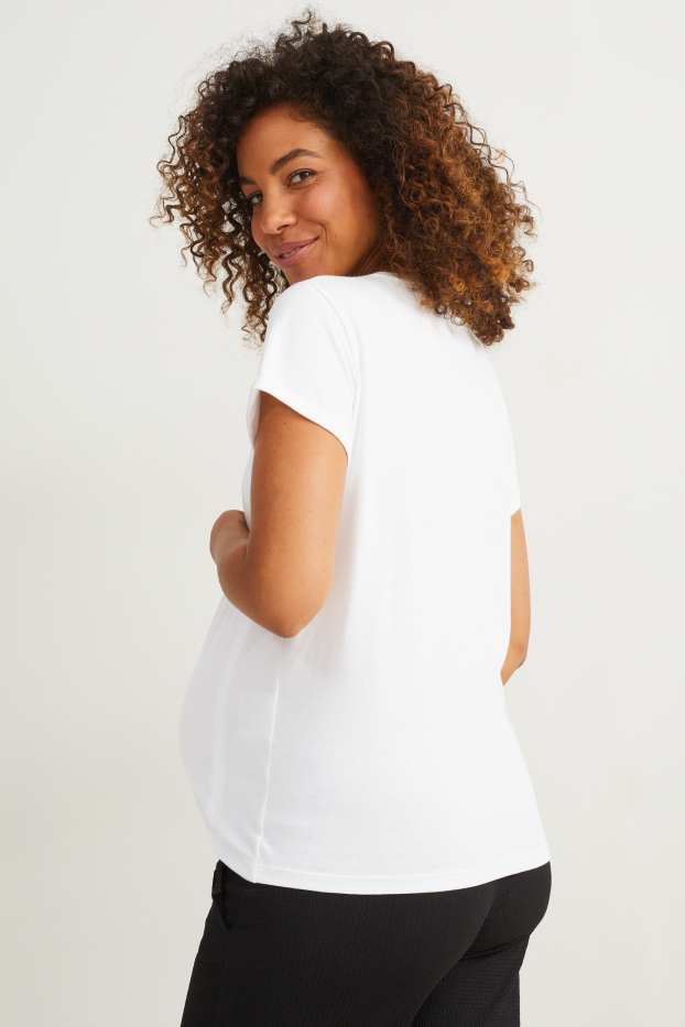 Donna - T-shirt per allattamento - bianco