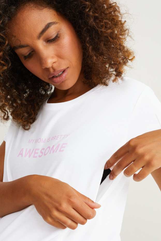 Donna - T-shirt per allattamento - bianco