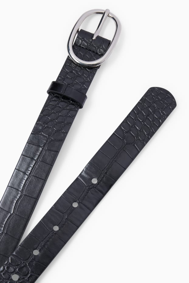 Damen - Gürtel - Lederimitat - schwarz