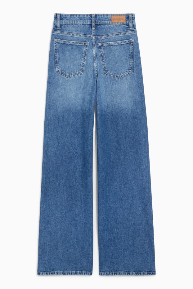 Women - CLOCKHOUSE - wide leg jeans - high waist - blue denim