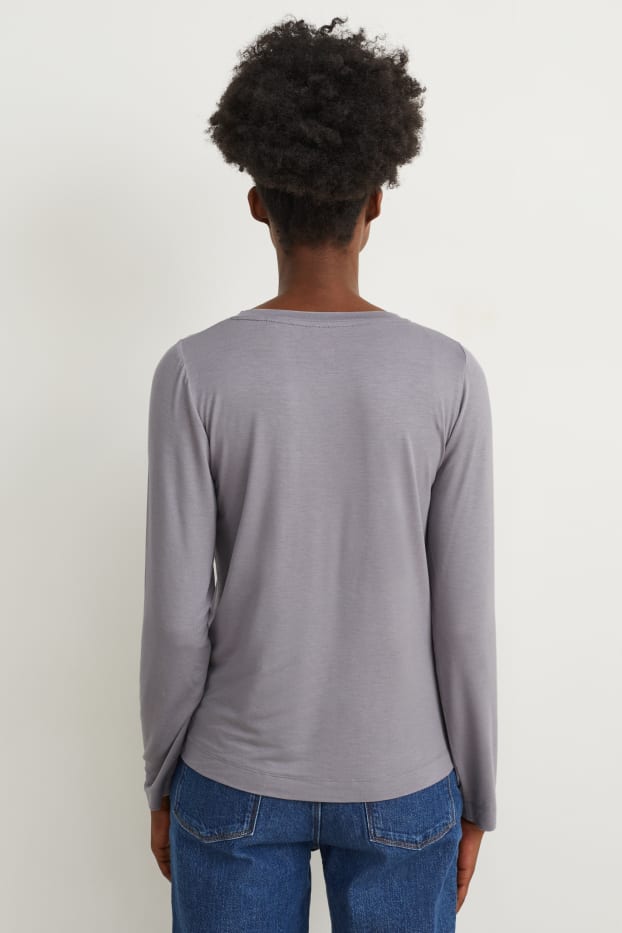 Dames - Basic longsleeve - grijs