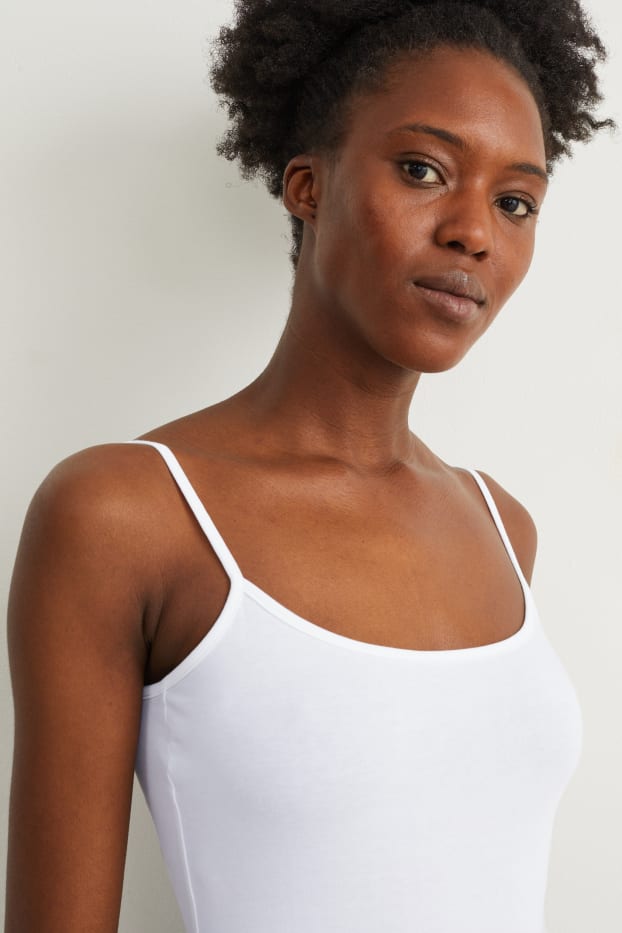 Dona - Paquet de 2 - top bàsic - blanc/blanc