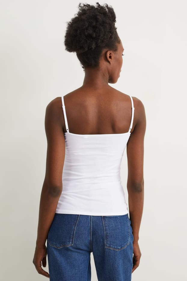 Dona - Paquet de 2 - top bàsic - blanc/blanc