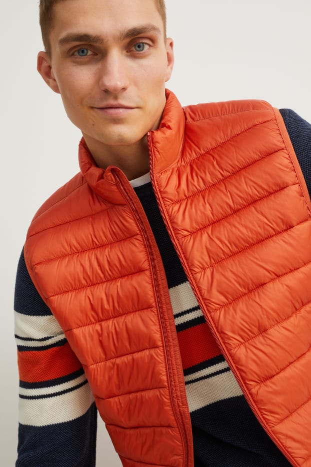 Uomo - Giubbino trapuntato - arancio scuro