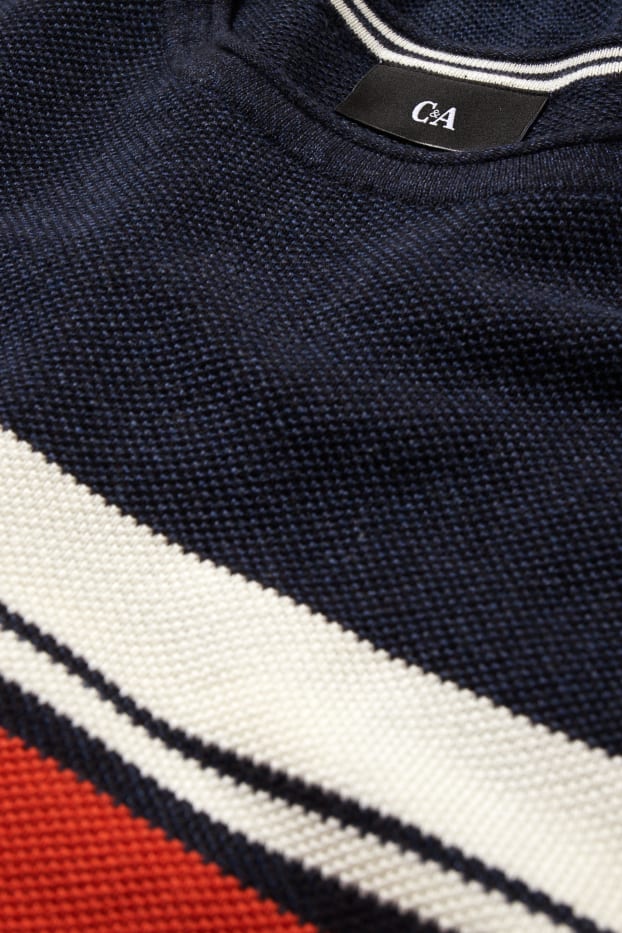 Herren - Pullover - dunkelblau-melange