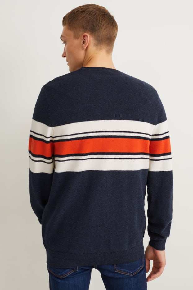 Herren - Pullover - dunkelblau-melange