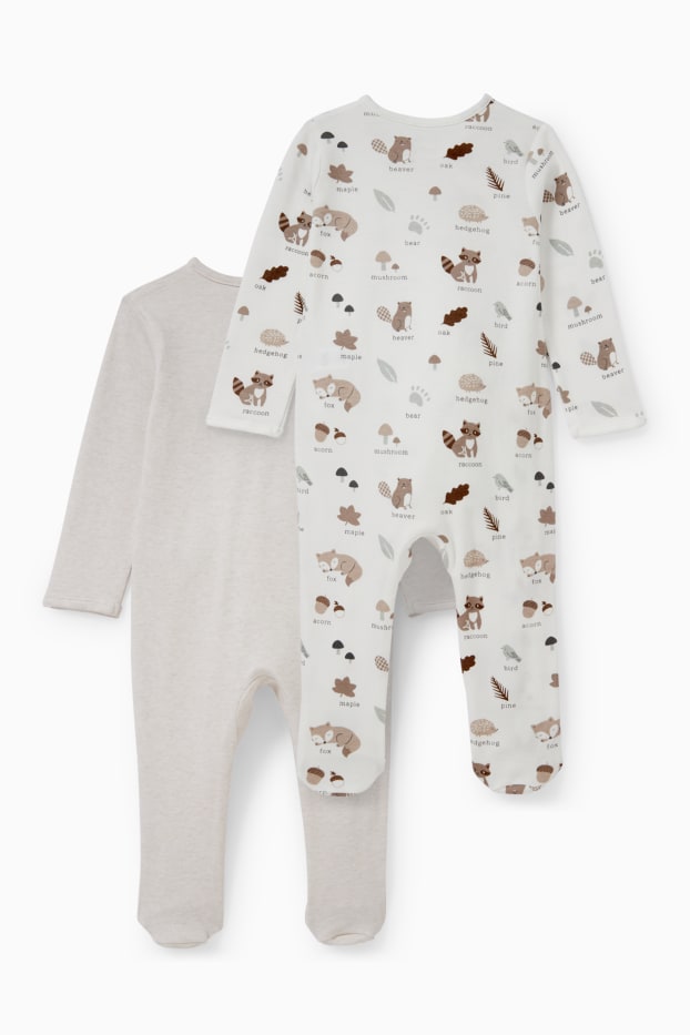 Unisexe - Lot de 2 - pyjamas pour bébé - beige clair