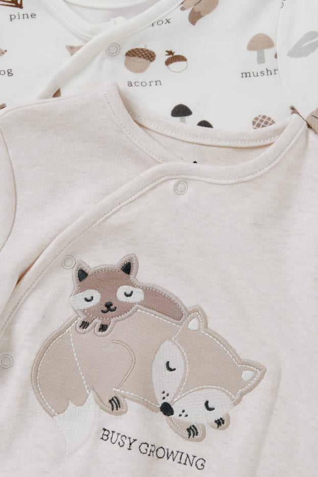 Unisexe - Lot de 2 - pyjamas pour bébé - beige clair
