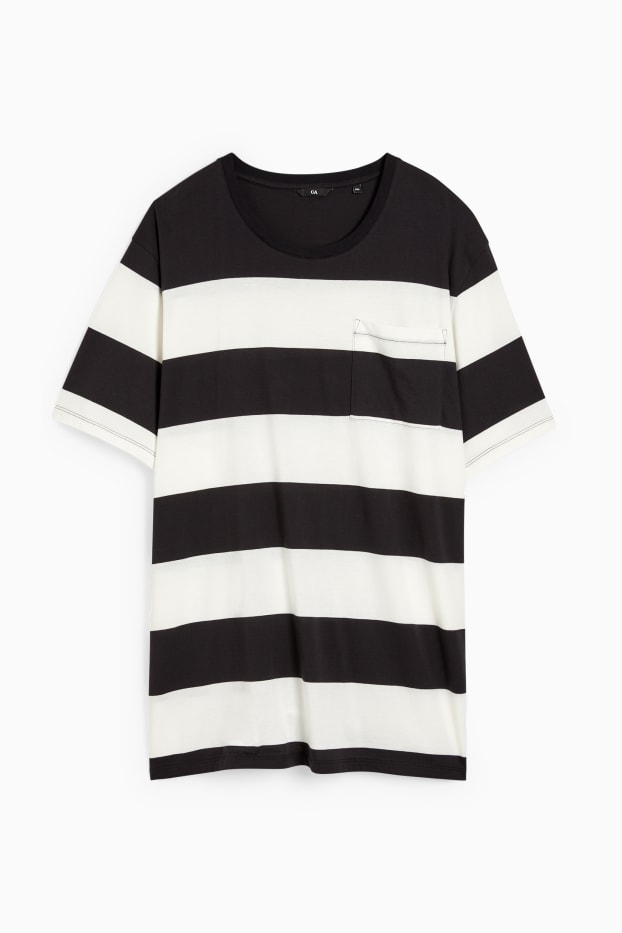 Uomo - T-shirt - a righe - nero / bianco