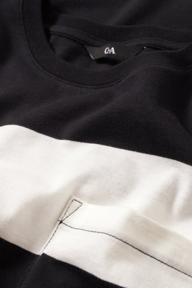 Uomo - T-shirt - a righe - nero / bianco