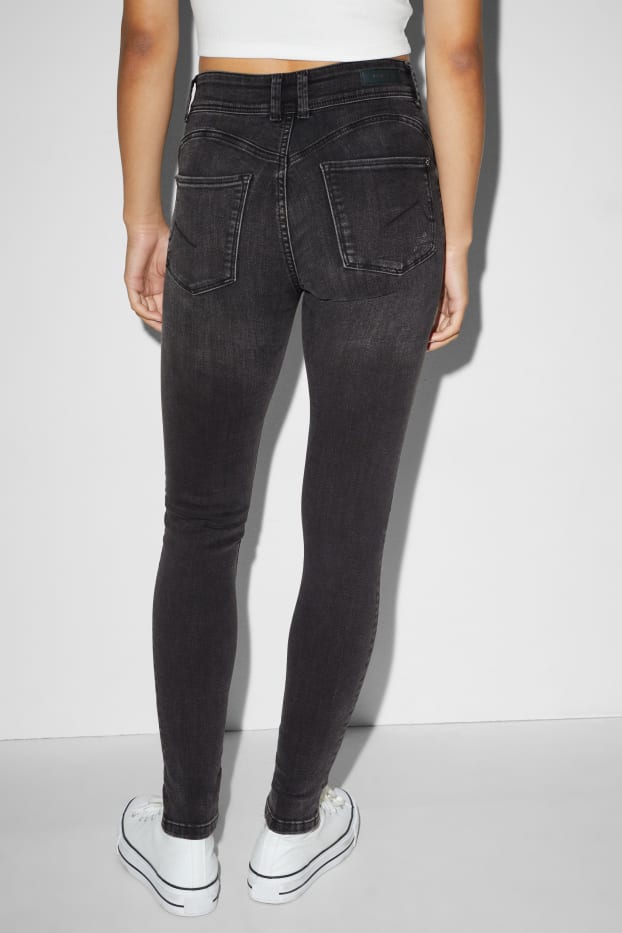 Femmes - CLOCKHOUSE - skinny jean - mid waist - LYCRA® - jean gris foncé