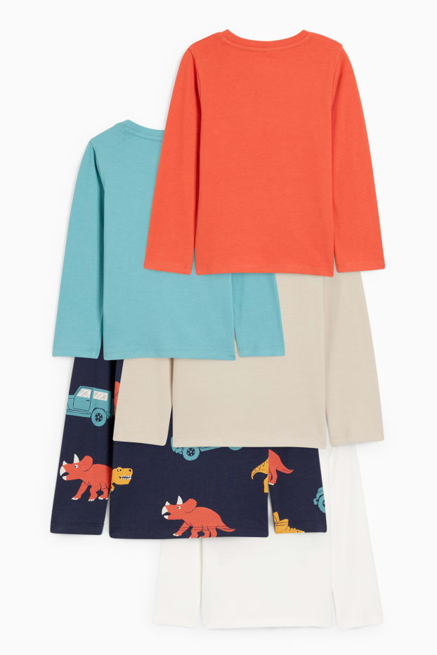 Enfants garçons - Lot de 5 - hauts à manches longues - blanc