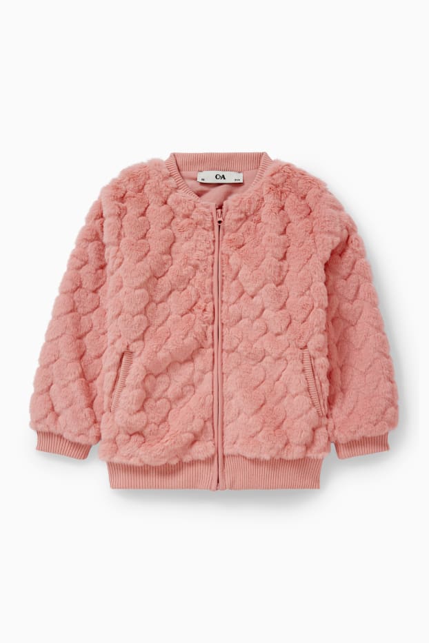 Kinder Mädchen - Kunstfell-Jacke - rosa