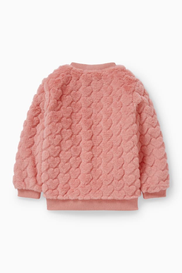 Kinder Mädchen - Kunstfell-Jacke - rosa