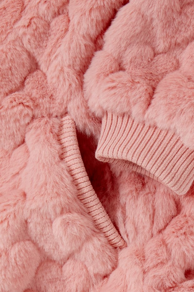 Kinder Mädchen - Kunstfell-Jacke - rosa