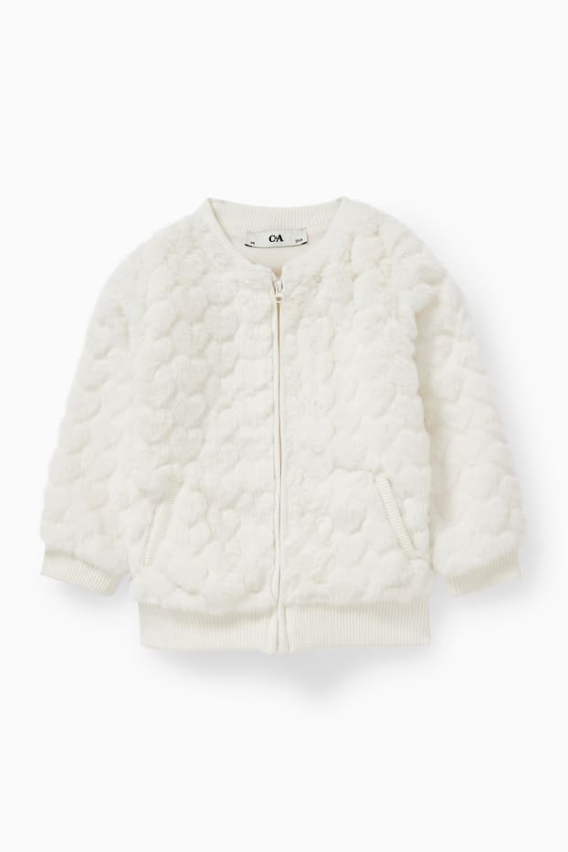 Kinder Mädchen - Kunstfell-Jacke - weiß