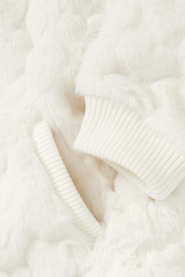 Kinder Mädchen - Kunstfell-Jacke - weiß