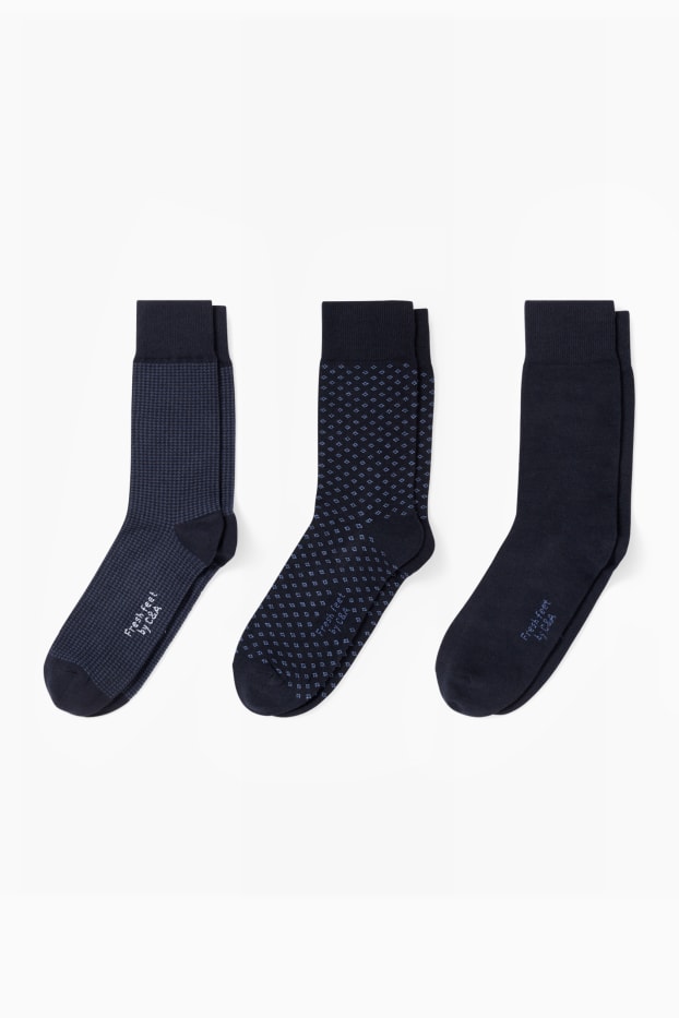 Pánské - Multipack 3 ks - ponožky - Aloe Vera - tmavomodrá