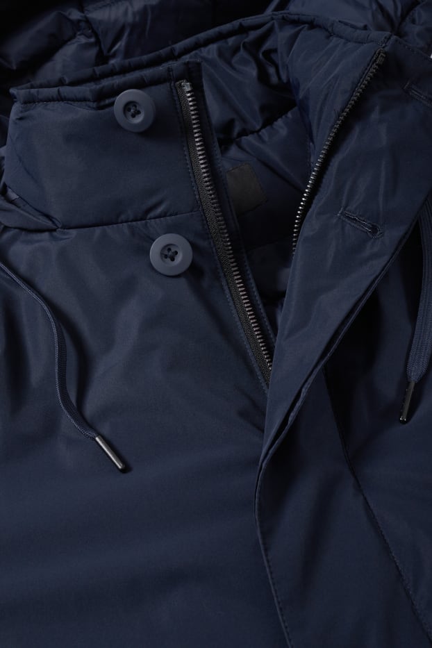 Men - Rain jacket with hood - dark blue