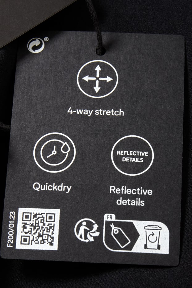 Uomo - Giacca tecnica con cappuccio - Flex - 4 Way Stretch - nero