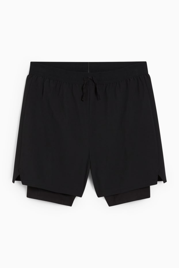 Home - Pantalons curts tècnics - 4 Way Stretch - look 2 en 1 - negre