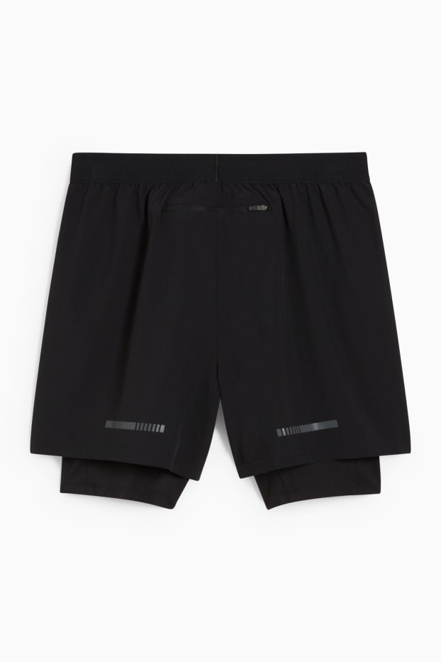 Home - Pantalons curts tècnics - 4 Way Stretch - look 2 en 1 - negre
