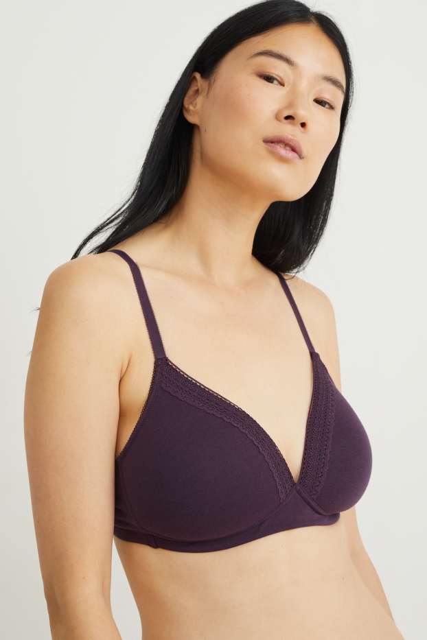 Damen - Multipack 2er - BH ohne Bügel - wattiert - schwarz