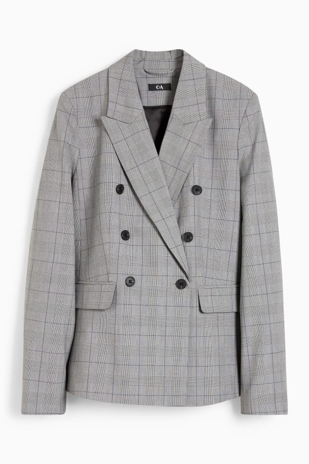 Dona - Blazer formal - regular fit - Mix & Match - de quadres - gris