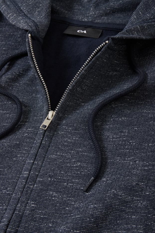 Uomo - Felpa con zip e cappuccio - blu scuro