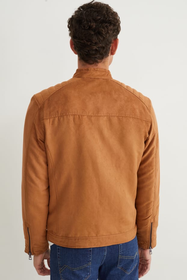 Hommes - Blouson motard - synthétique - havane