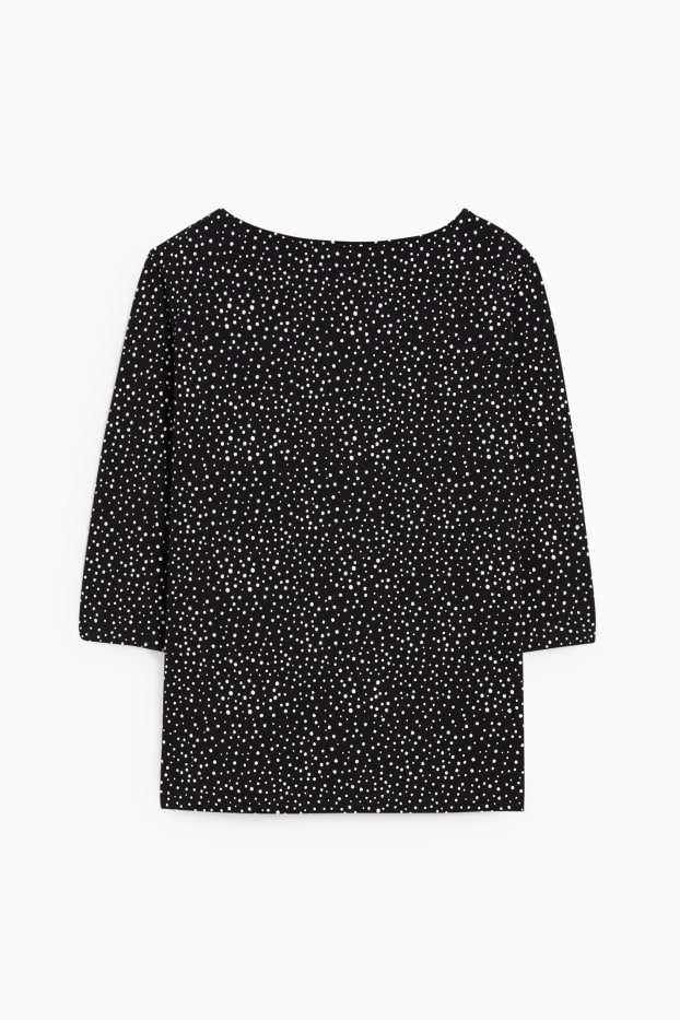 Donna - Maglia a maniche lunghe - a pois - nero