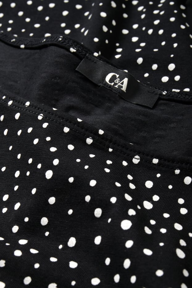 Donna - Maglia a maniche lunghe - a pois - nero
