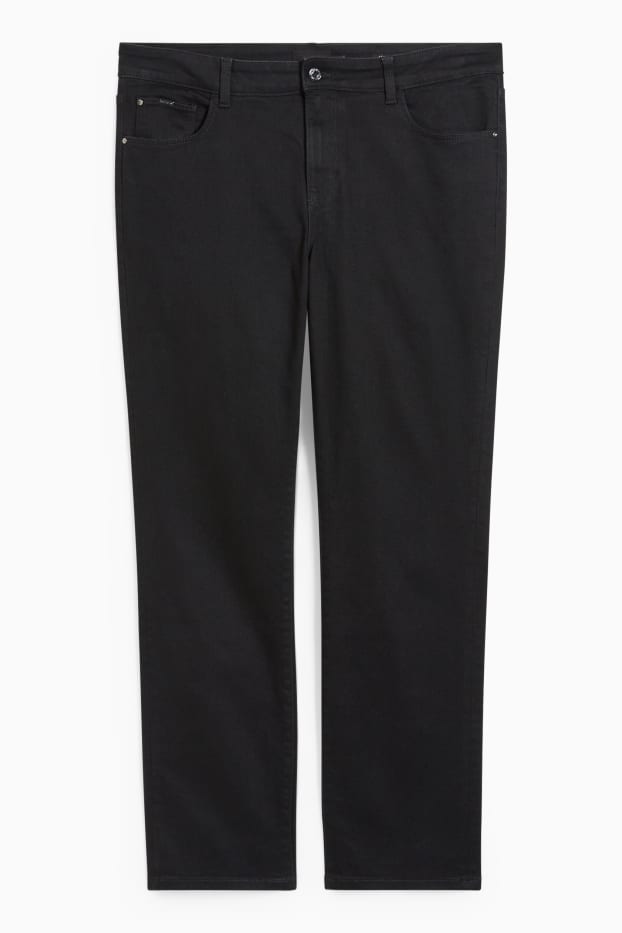 Women - Straight jeans - mid-rise waist - LYCRA® - black