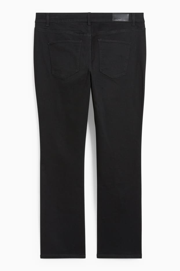 Women - Straight jeans - mid-rise waist - LYCRA® - black