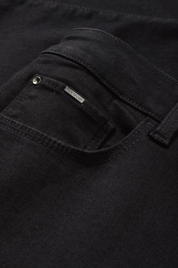 Women - Straight jeans - mid-rise waist - LYCRA® - black