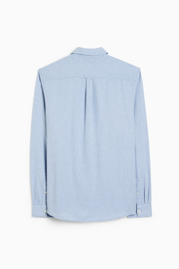 Uomo - Camicia - regular fit - collo all'italiana - azzurro