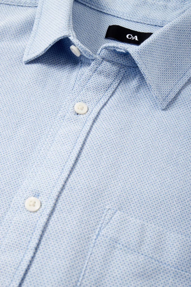 Uomo - Camicia - regular fit - collo all'italiana - azzurro