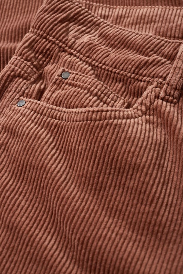 Damen - Cordhose - High Waist - Straight Fit - braun