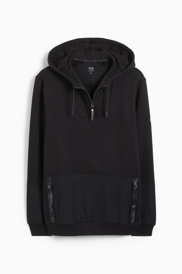Hommes - Sweat à capuche  - noir
