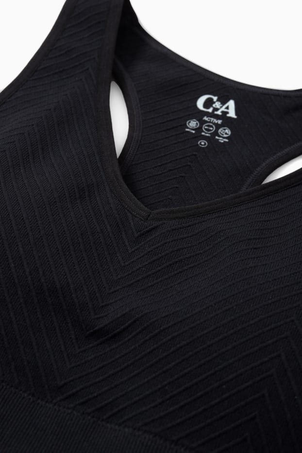 Femmes - Soutien-gorge de sport - ampliforme - sans coutures - noir