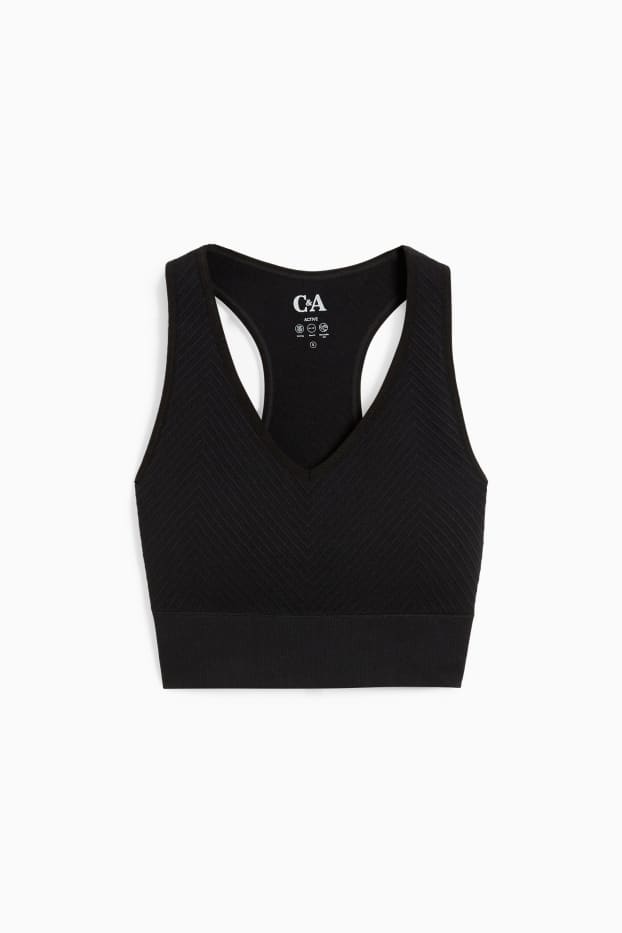 Femmes - Soutien-gorge de sport - ampliforme - sans coutures - noir