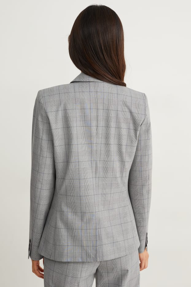 Dona - Blazer formal - regular fit - Mix & Match - de quadres - gris