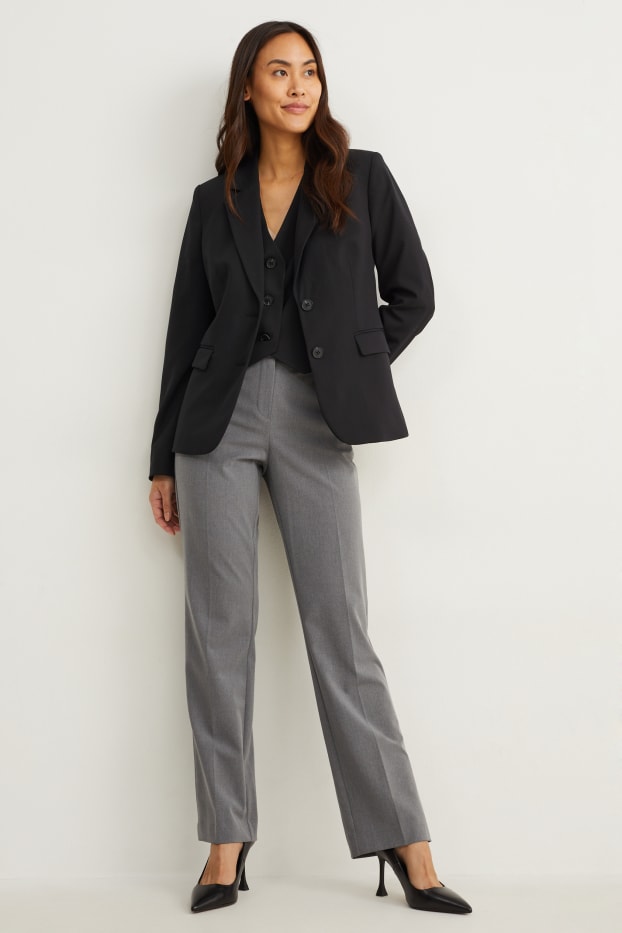 Dames - Business-blazer - regular fit - Mix & Match - zwart