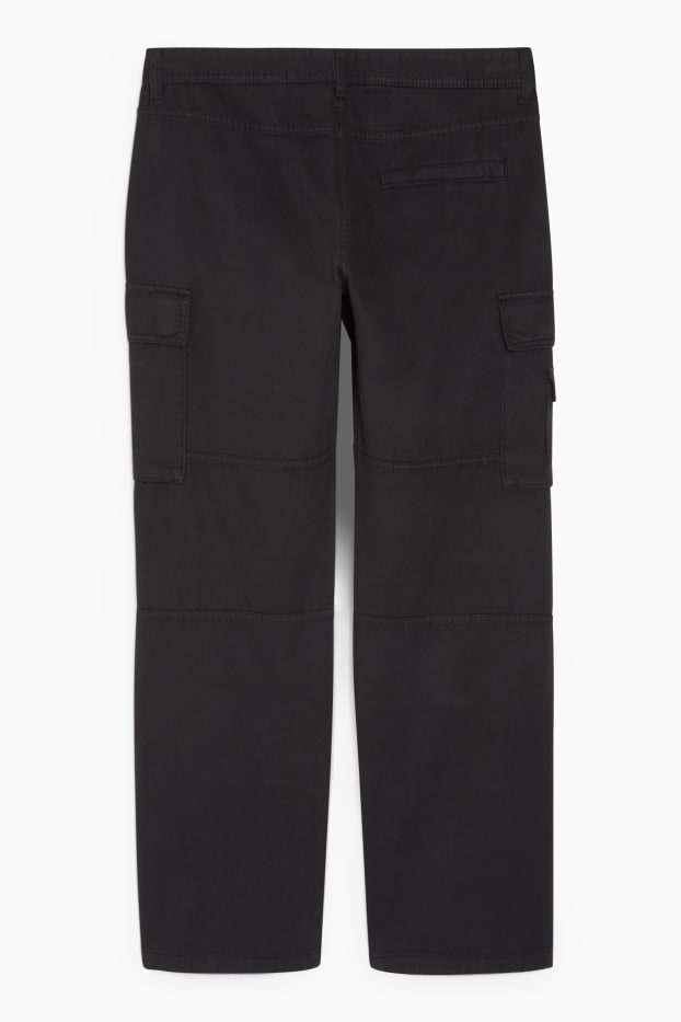 Men - Cargo trousers - relaxed fit - black
