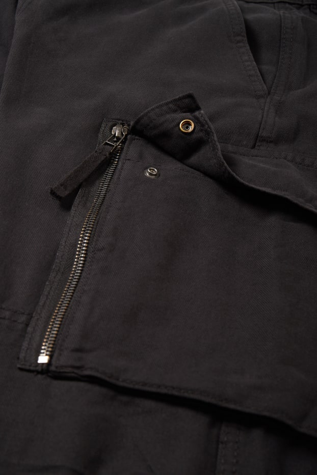 Men - Cargo trousers - relaxed fit - black