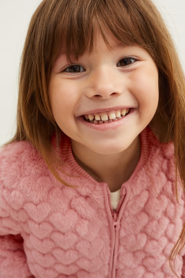 Kinder Mädchen - Kunstfell-Jacke - rosa