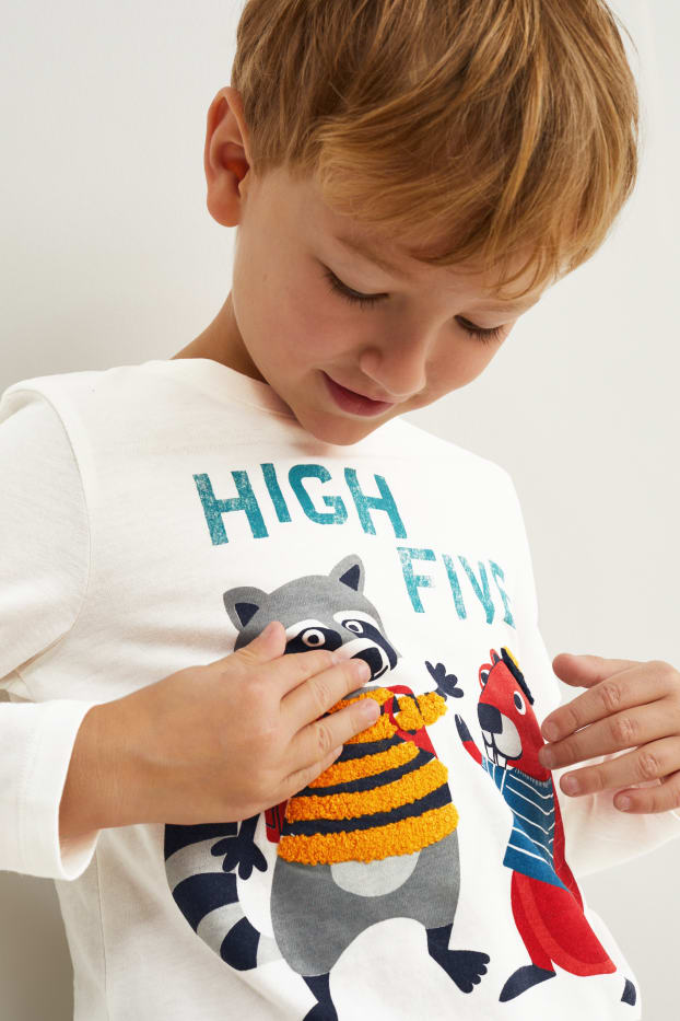 Enfants garçons - Lot de 5 - hauts à manches longues - blanc