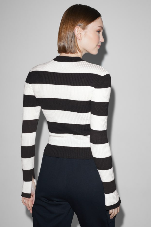 Donna - CLOCKHOUSE - maglione - a righe - nero / bianco