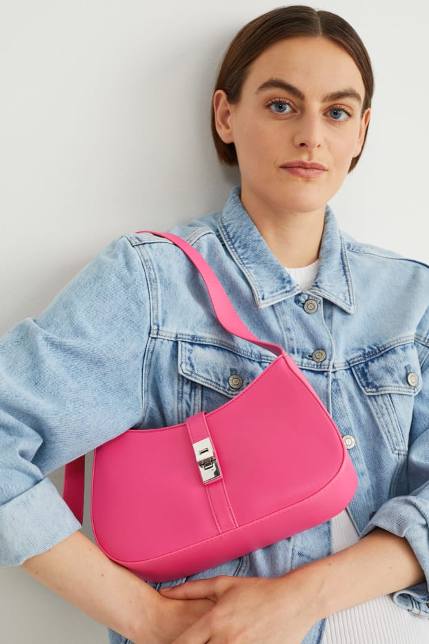 Damen - Schultertasche - Lederimitat - pink